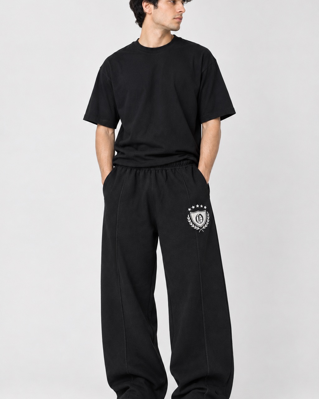 Black baggy fit trouser for men’s