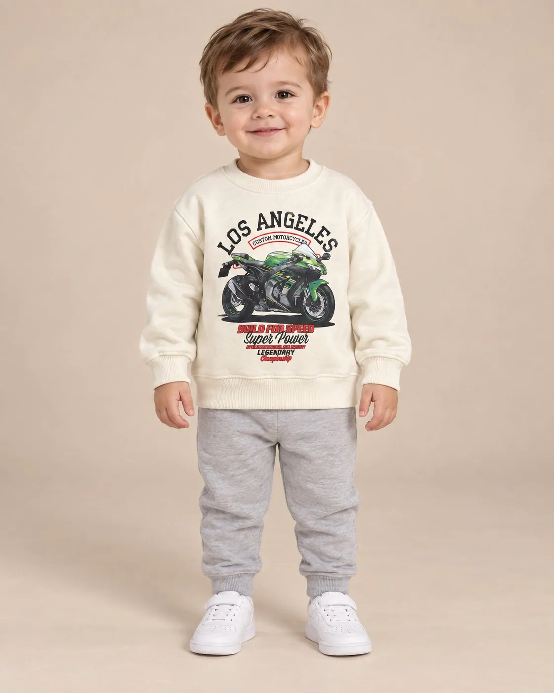 Los Angeles Motorcycle Sweatshirt - Cream