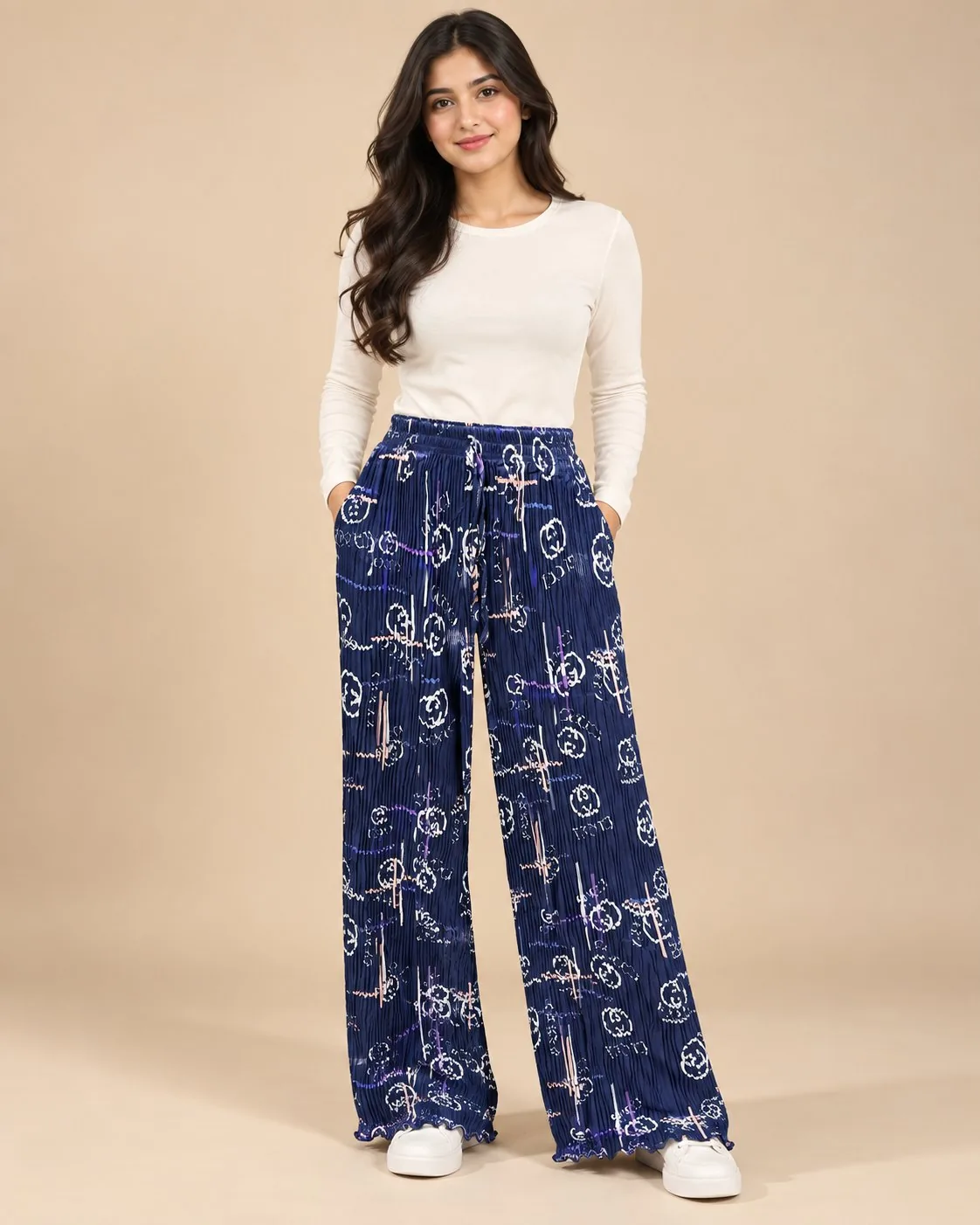 Pleated Flapper Trousers - Navy