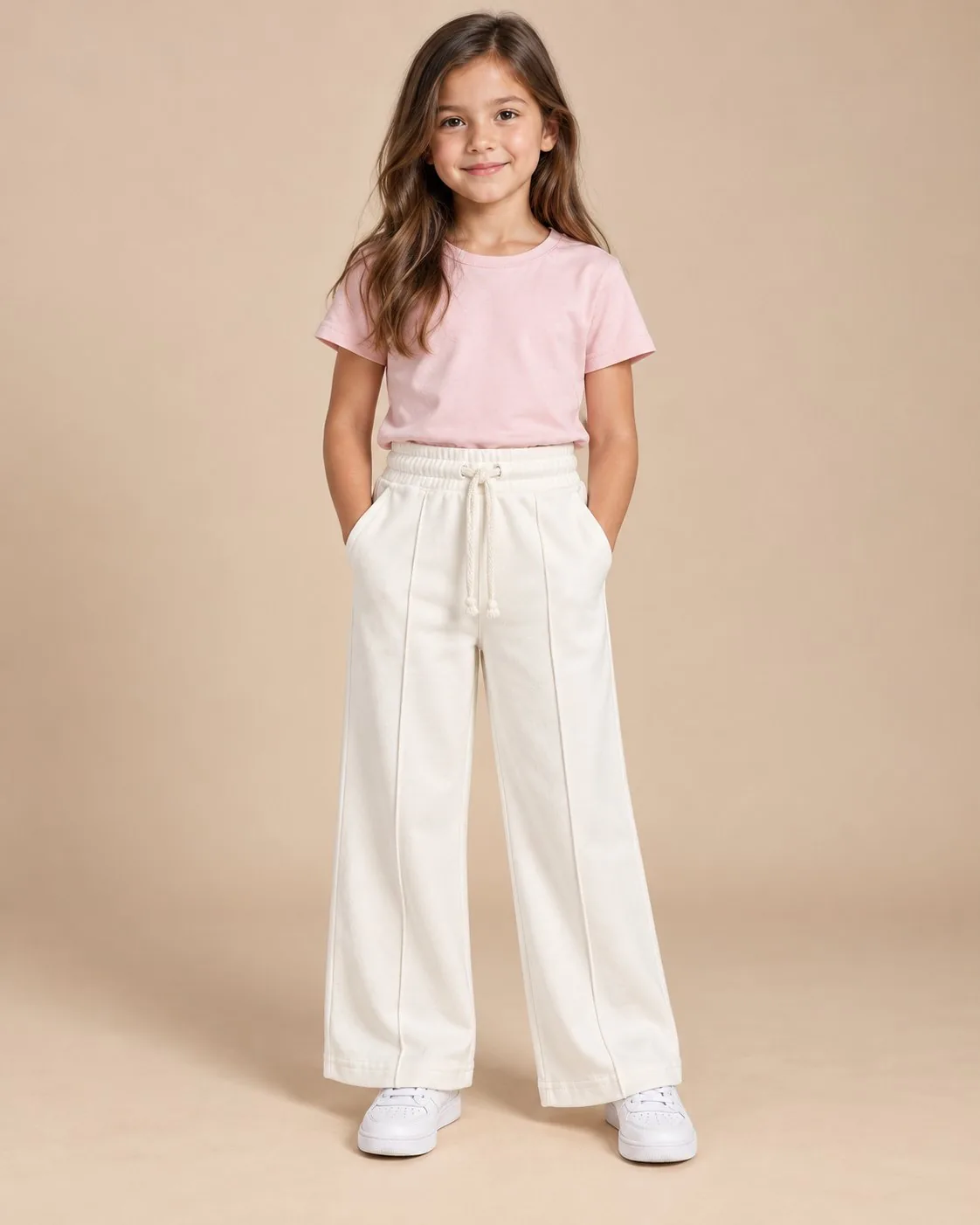 Wide-Leg Soft Trousers - White